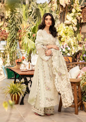 Unstitched 3-PC Embroidered Luxury Lawn By Elaf | ELM-1B SANAA