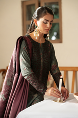 IPK-08 | Unstitched Suit Embroidered Slub Khaddar Premium Winter By iznik Fashion