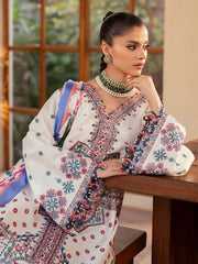 92 - A | 3Pc Unstitched Suit Luxury Lawn Mehroze By Binilyas