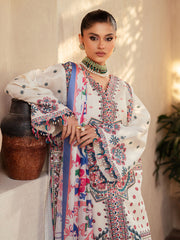 92 - A | 3Pc Unstitched Suit Luxury Lawn Mehroze By Binilyas