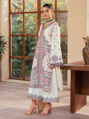 92 - A | 3Pc Unstitched Suit Luxury Lawn Mehroze By Binilyas