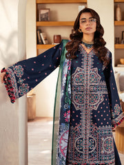 92 - B | 3Pc Unstitched Suit Luxury Lawn Mehroze By Binilyas