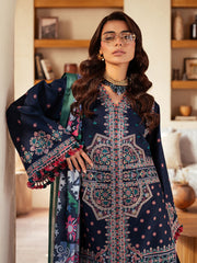 92 - B | 3Pc Unstitched Suit Luxury Lawn Mehroze By Binilyas