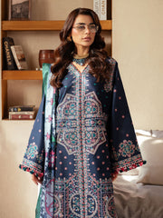 92 - B | 3Pc Unstitched Suit Luxury Lawn Mehroze By Binilyas