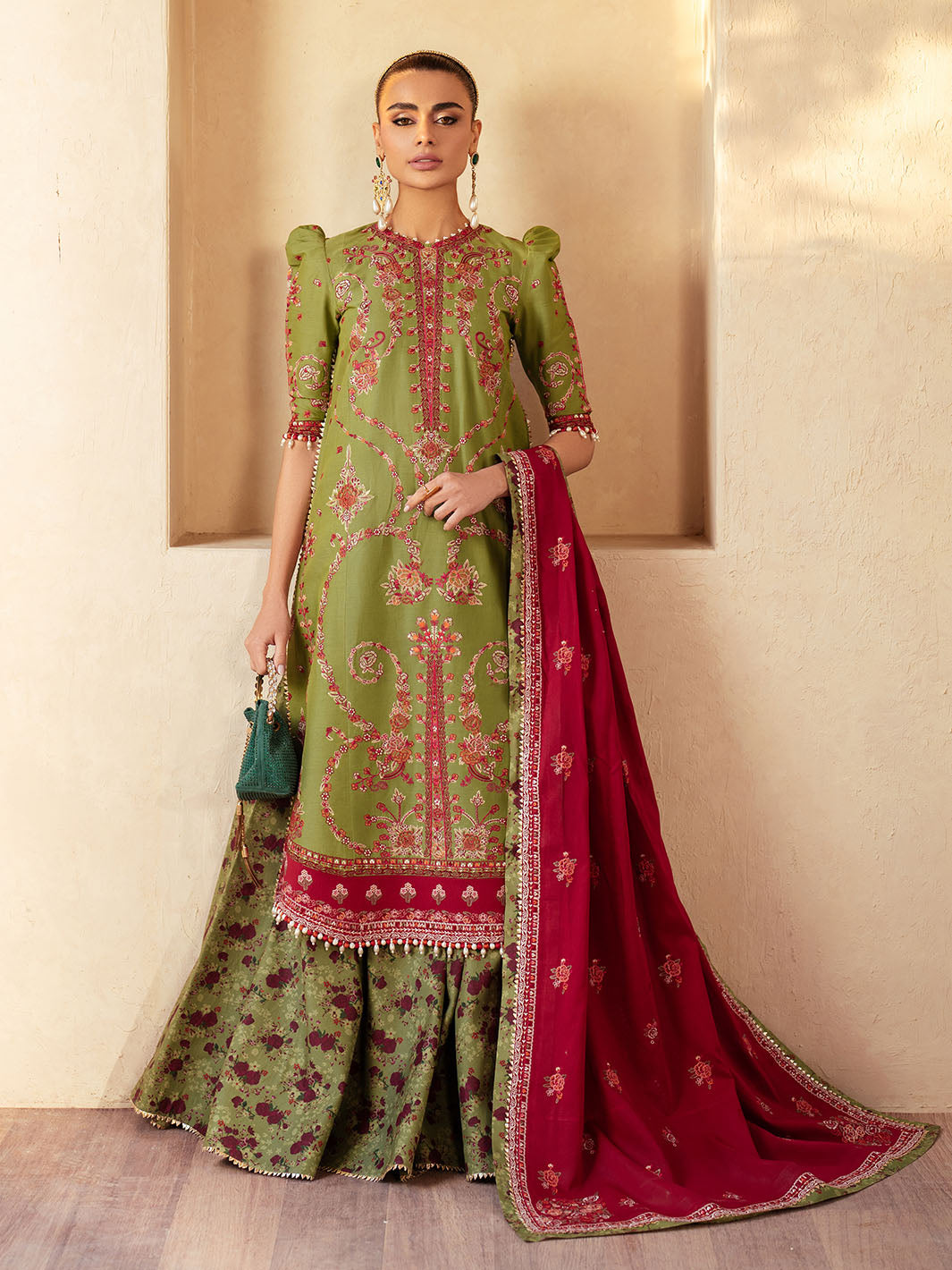 93 - B | 3Pc Unstitched Suit Luxury Lawn Mehroze By Binilyas