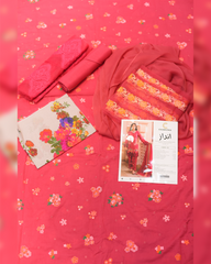3-PC Unstitched Charizma Embroidered Printed Lawn | CE-4