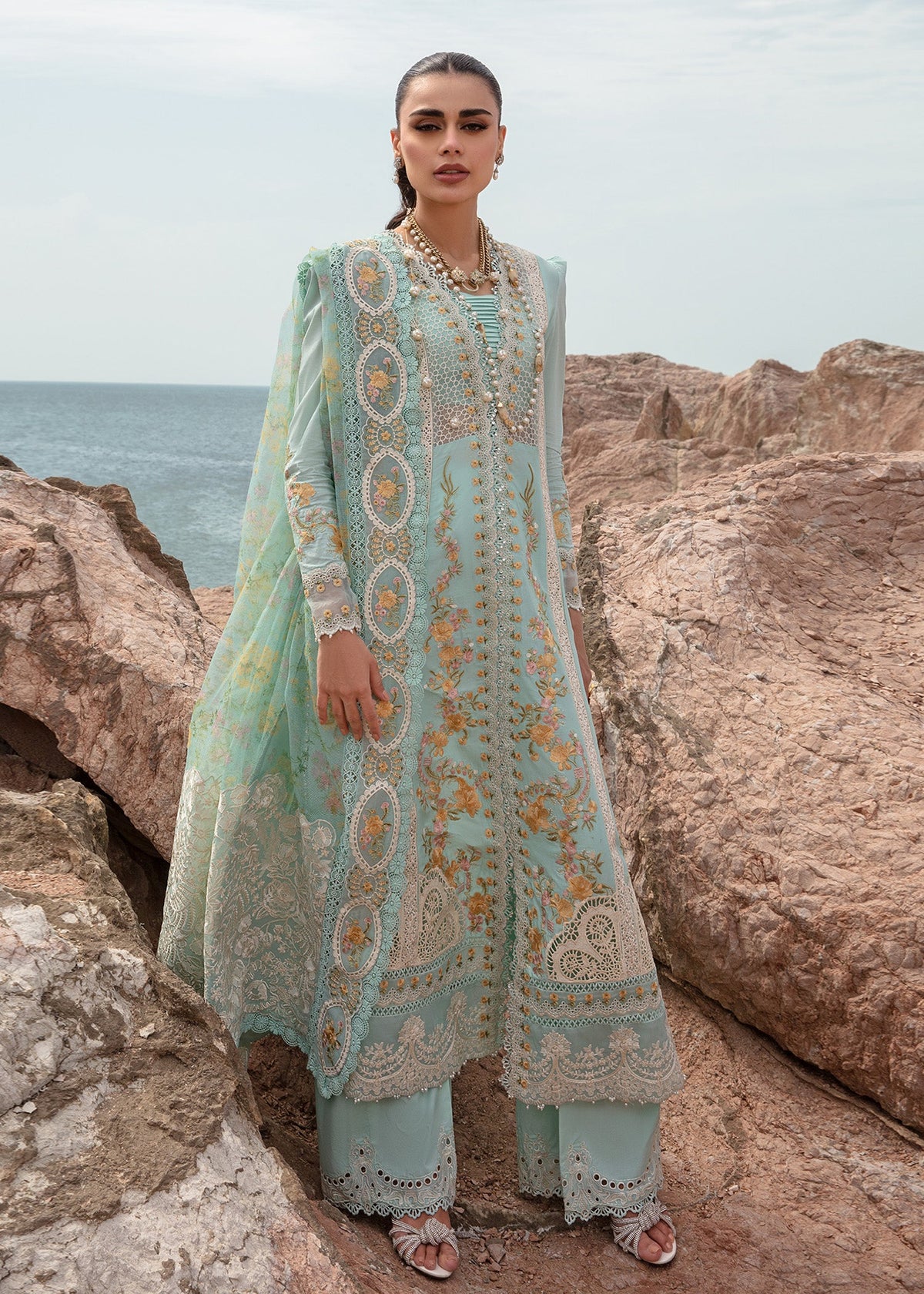 4A | Dove's Song - Opel | 3PC Unstitched Lawn Crimson By Saira Shakira
