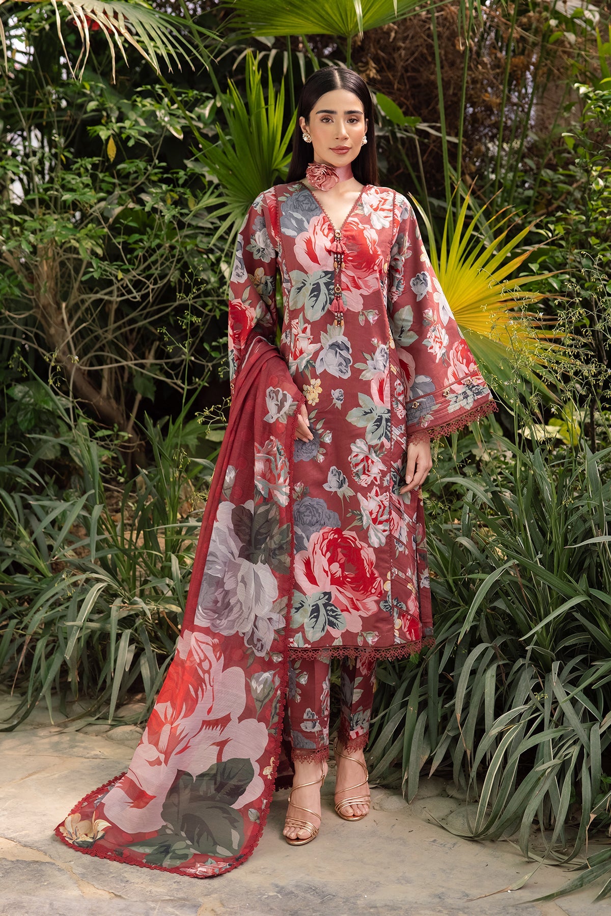 AF-PL-6017-PETUNIA | 3PC Unstitched Lawn Digital Print Sheen By Alizeh