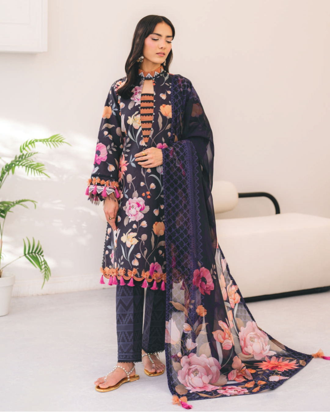3-PC Unstitched Digital Printed Lawn Sheen Prints By Alizeh | AF-PL-6047-PLUSH