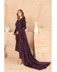 3-PC Unstitched Embroidered Grip Shawl Nisrine By Tawakkal Fabrics | D-4985