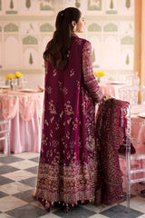 3Pc Suit – Embroidered Chiffon Unstitched with Applique Panels Nur By Nureh