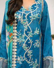 3-PC Unstitched Embroidered Lawn Aashiyana By Roheenaz | RNZ-04B