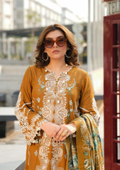 EPW-3A Sunkissed Meadows | 3Pc Unstitched Suit Winter Pashmina Shawl By Elaf Premium