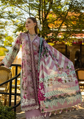 ELK-05B FIA | 3Pc Unstitched Suit Lawn Collection Prints Chikankari By Elaf Premium