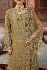 D-07 Dark Tan | 3PC Unstitched Suit Luxury Chiffon Dilkash By Lavish Premium