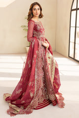 3-PC Unstitched Embroidered LU'ZELLA By Farasha | Carmine Allure