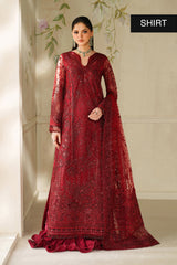 3-PC Unstiched Embroidered Net By Baroque | CH14-01