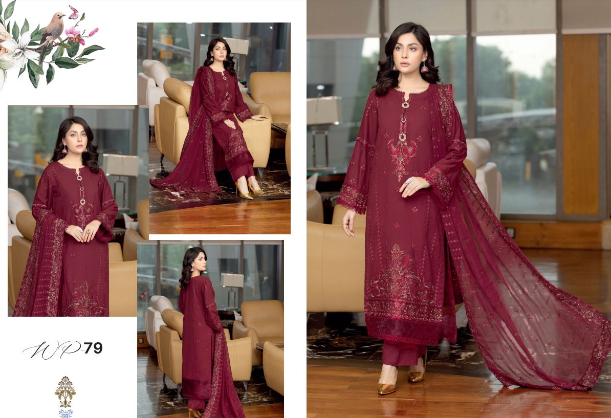 WP 79 Unstitched Resham Luxury Karandi - 3PC - Anmol By Wania