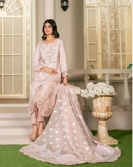 3-PC Unstitched Embroidered Lawn Khwaish By Tawakkal Fabrics | D-2623