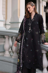 3-PC Unstitched Embroidered Lawn Noor By Saadi Asad | D5- Black