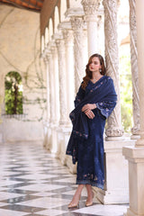 3-PC Unstitched Printed Khaddar Noor By Saadia Asad | Sapphire