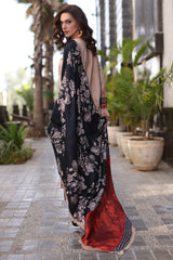 PS4-10 | Unstitched Suit Winter Embroidered Leather With Printed Wool Shawl Poshima By Charizma