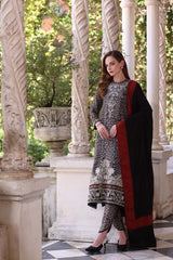 3-PC Unstitched Printed Khaddar Noor By Saadia Asad | Noir Safari