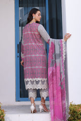 CRS4-20 | 3PC Unstitched Suit Embroidered Lawn Collection Reem By Charizma