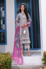 CRS4-20 | 3PC Unstitched Suit Embroidered Lawn Collection Reem By Charizma