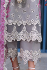 CRS4-20 | 3PC Unstitched Suit Embroidered Lawn Collection Reem By Charizma