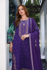 CRS4-26 | 3PC Unstitched Suit Embroidered Lawn Collection Reem By Charizma