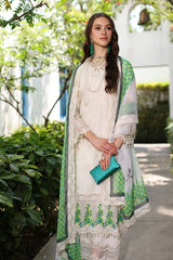 CRS4-24 | 3PC Unstitched Suit Embroidered Lawn Collection Reem By Charizma