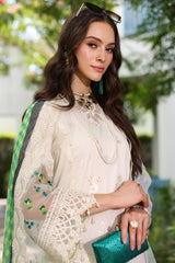 CRS4-24 | 3PC Unstitched Suit Embroidered Lawn Collection Reem By Charizma