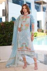 CRS4-25 | 3PC Unstitched Suit Embroidered Lawn Collection Reem By Charizma