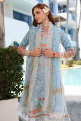 CRS4-25 | 3PC Unstitched Suit Embroidered Lawn Collection Reem By Charizma
