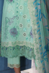 CRS4-22 | 3PC Unstitched Suit Embroidered Lawn Collection Reem By Charizma