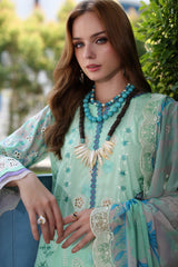 CRS4-22 | 3PC Unstitched Suit Embroidered Lawn Collection Reem By Charizma