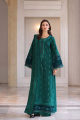 3-PC Unstitched Printed Khaddar Noor By Saadia Asad | Emerald Reverie
