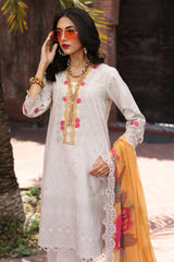 CCS-4-20 | 3PC Unstitched Suit Embroidered Lawn Combination By Charizma