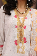 CCS-4-20 | 3PC Unstitched Suit Embroidered Lawn Combination By Charizma
