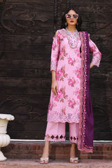 CCS-4-28 | 3PC Unstitched Suit Embroidered Lawn Combination By Charizma
