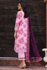 CCS-4-28 | 3PC Unstitched Suit Embroidered Lawn Combination By Charizma
