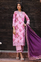 CCS-4-28 | 3PC Unstitched Suit Embroidered Lawn Combination By Charizma