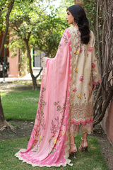 CCS-4-19 | 3PC Unstitched Suit Embroidered Lawn Combination By Charizma