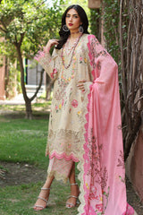 CCS-4-19 | 3PC Unstitched Suit Embroidered Lawn Combination By Charizma