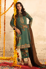 CMW4-4 | 3Pc Unstitched Suit Winter Emb Printed Acrylic Viscose Miraas By Charizma