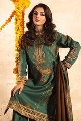 CMW4-4 | 3Pc Unstitched Suit Winter Emb Printed Acrylic Viscose Miraas By Charizma