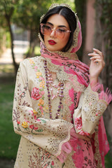 CCS-4-19 | 3PC Unstitched Suit Embroidered Lawn Combination By Charizma