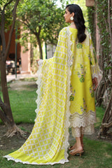 CCS-4-24 | 3PC Unstitched Suit Embroidered Lawn Combination By Charizma