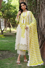 CCS-4-24 | 3PC Unstitched Suit Embroidered Lawn Combination By Charizma